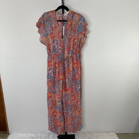 Molly Bracken Women's Multicolor Pink Isabelle Paisley Woven Jumpsuit Size S/XL - Picture 3 of 15